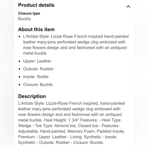 💙 NWOT! L’ARTISTE BY SPRING STEP IN “LIZZIE-ROSE” HAND PAINTED MARY JANE! - Picture 5 of 16